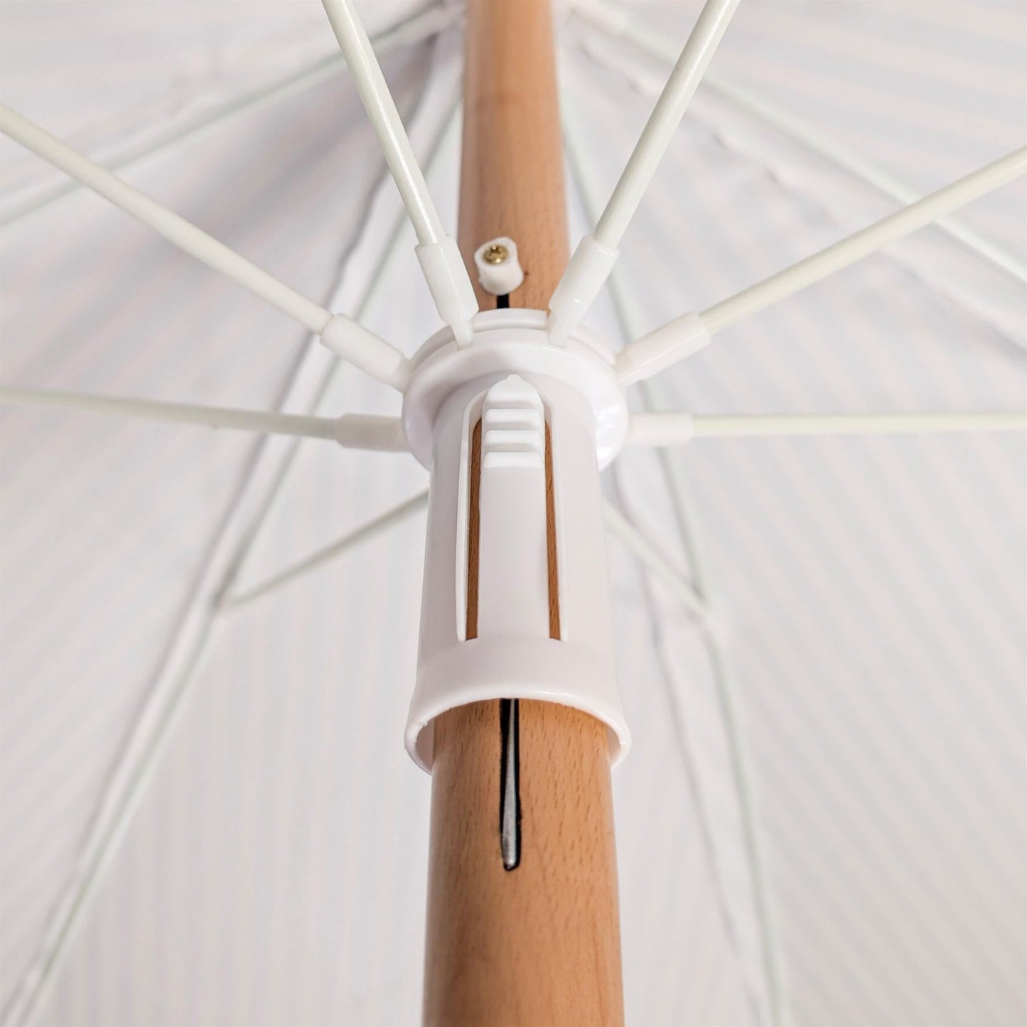 1.4M Tassel Fringed Wooden Garden Parasol & Base Set