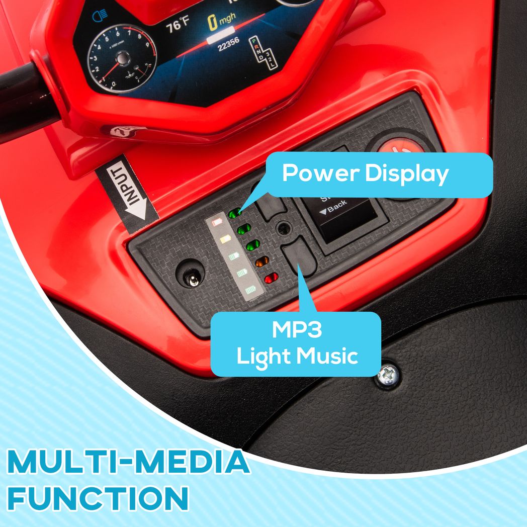 AIYAPLAY 12V Kids Electric Quad Bike with 4 Wheels Spring Suspension