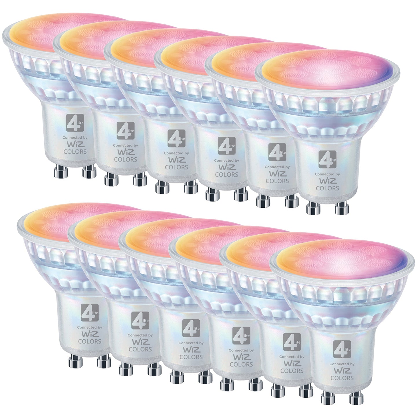 4lite Wiz Connect Dimmable Multicolour WiFi LED Smart Bulb - GU10
