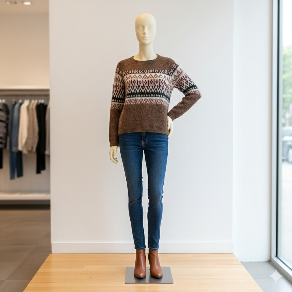 Women's Retro Vintage Jacquard Knit Sweater | Premium Modest Fashion