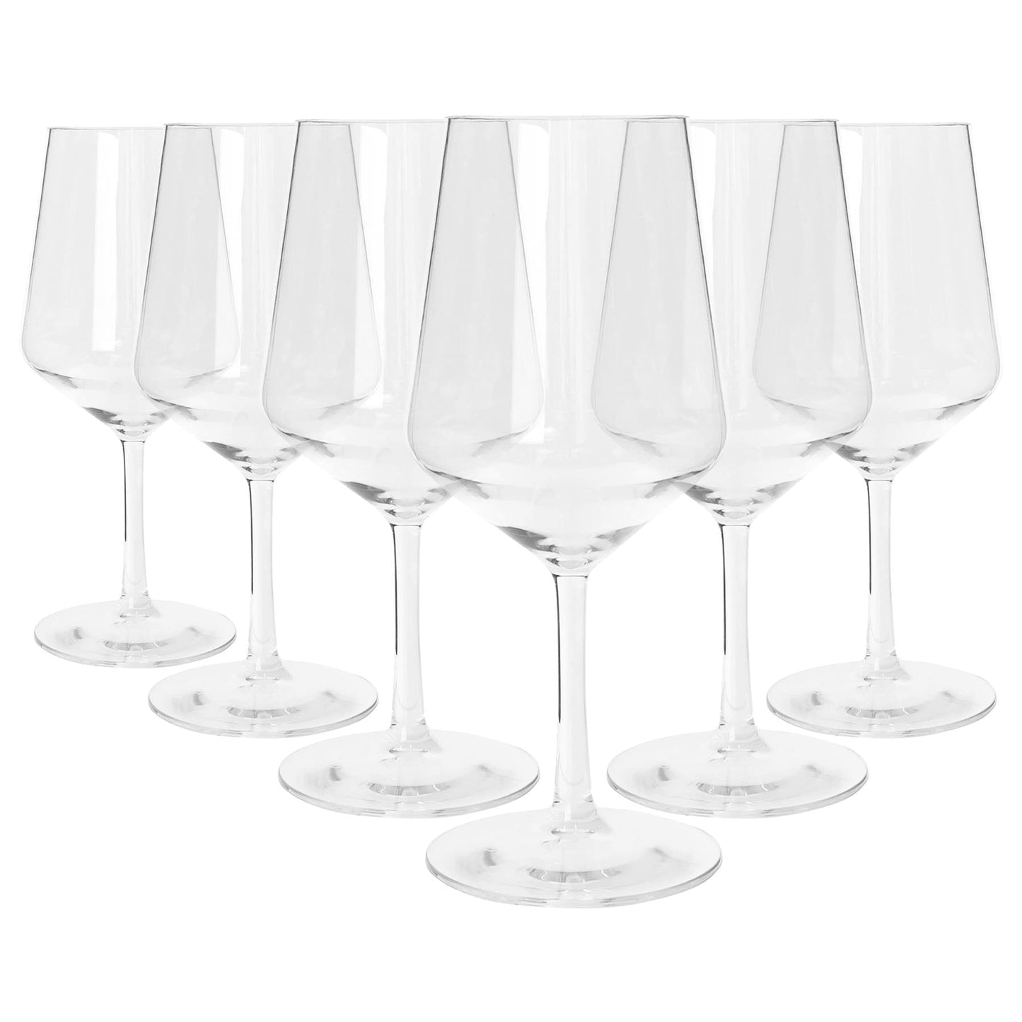 500ml Reusable Plastic Wine Glasses - Pack of Six