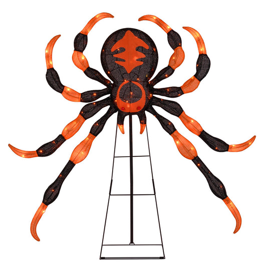 52inch Halloween Spider Decoration with 16 Flickering Warm White LEDs 64 Orange LEDs