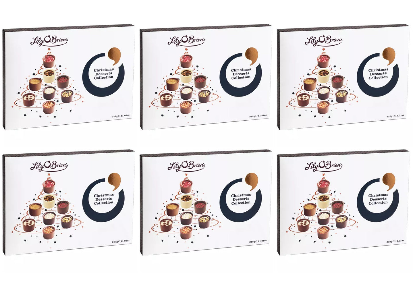 6 x Lily O Briens Christmas Desserts Collection 312G