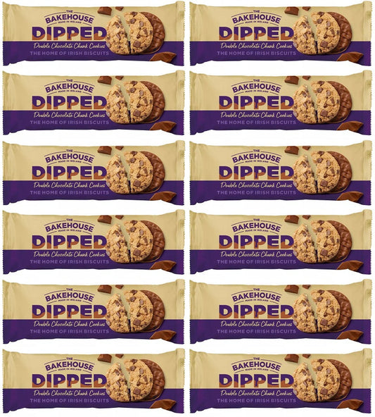 12 x The Bakehouse Dipped Double Chocolate Chunk Cookies 230G