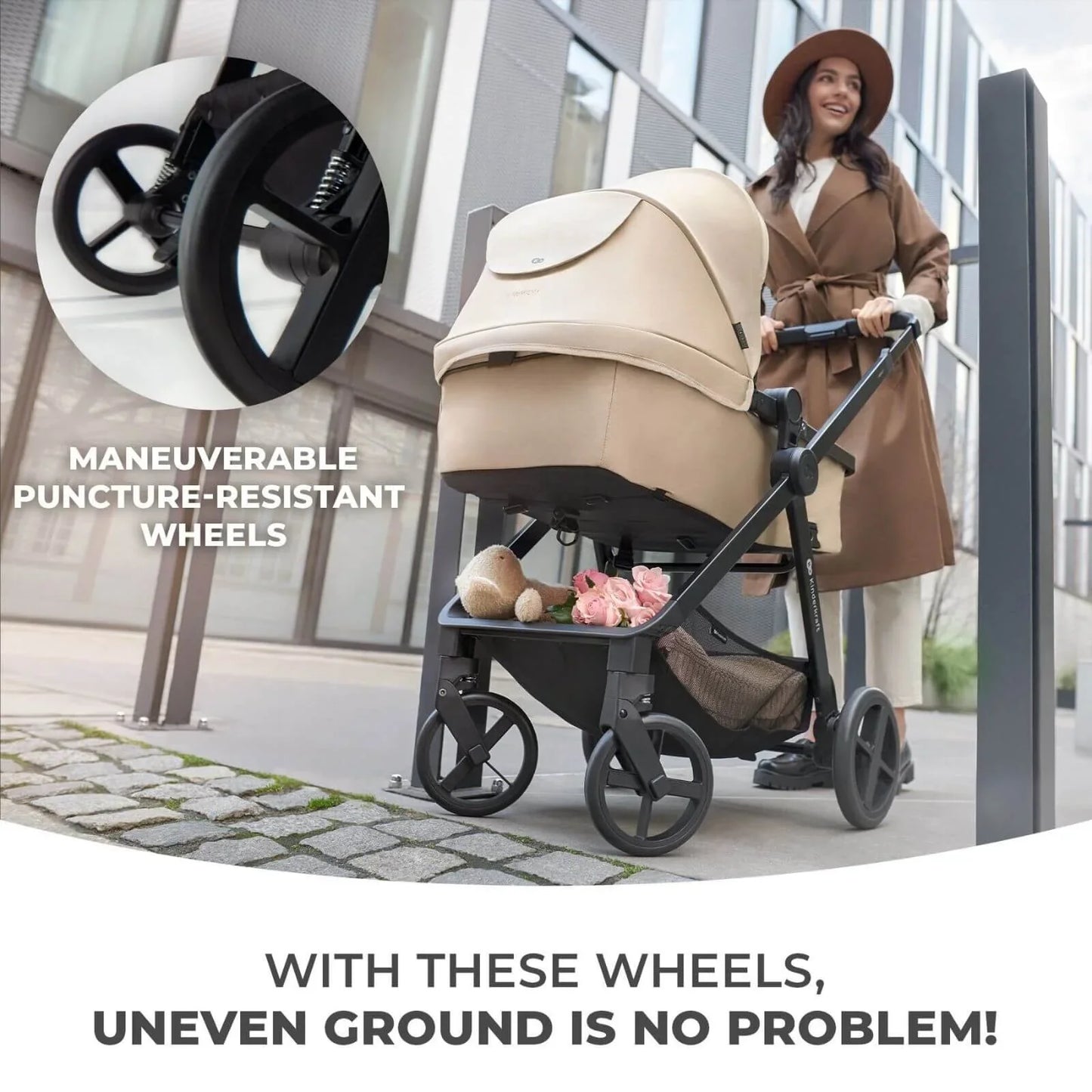 Kinderkraft Newly Mink Pro 4-in-1 Travel System - Sand Beige