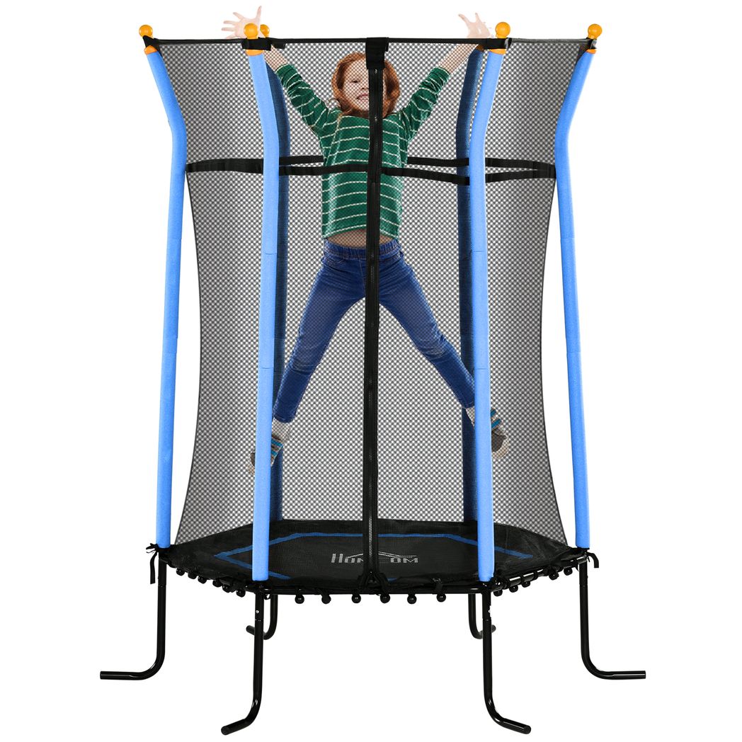 HOMCOM 5.4FT Kids Trampoline with Enclosure Indoor Outdoor