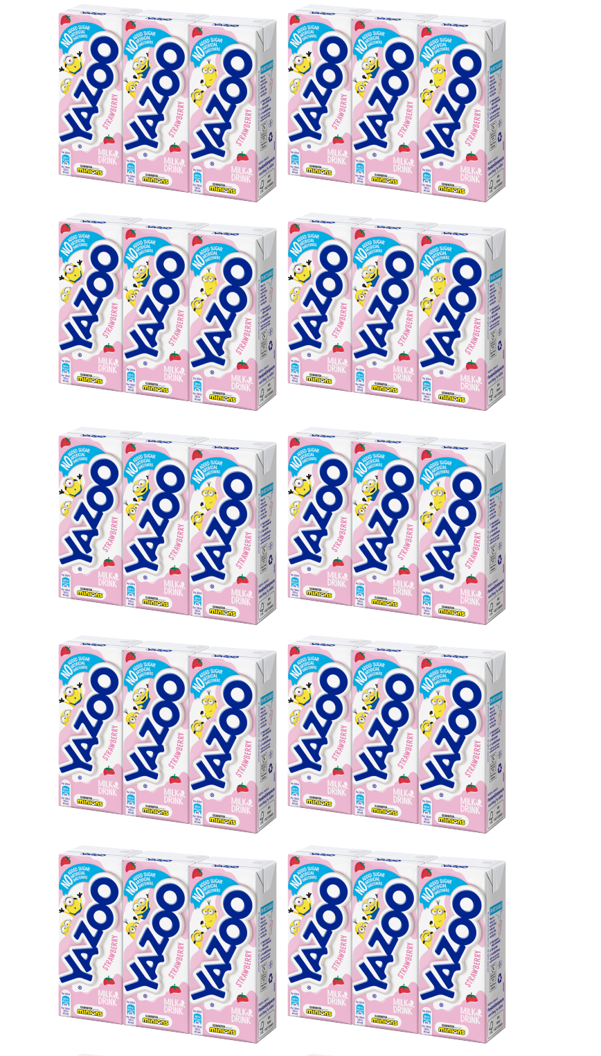 10 x Yazoo Milk Drink Nas Strawberry 3Pk - 3X200Ml