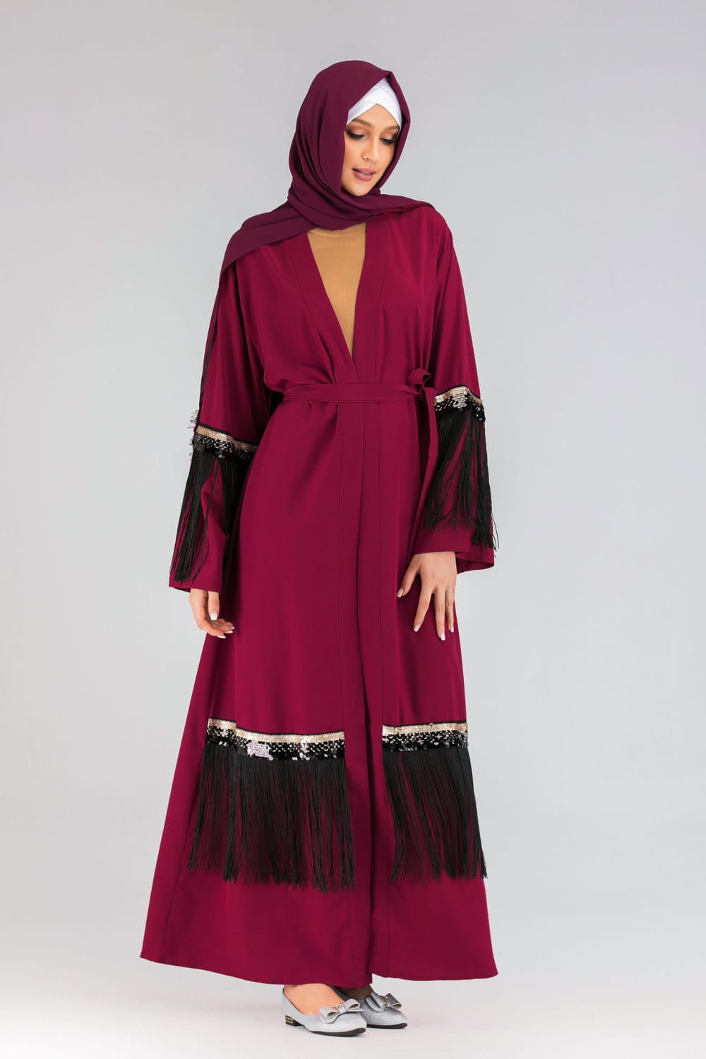 Fringed Abaya - Luxury Statement Piece