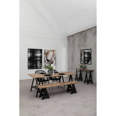 Hampstead Pine Wood And Iron Dining Table