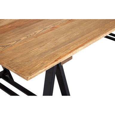Hampstead Pine Wood And Iron Dining Table