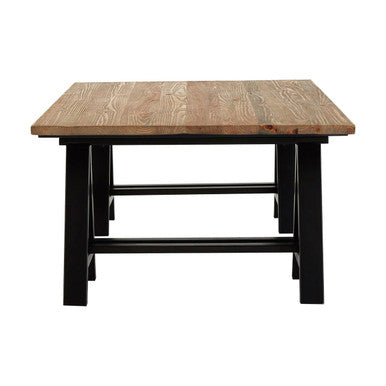 Hampstead Pine Wood and Black Metal Coffee Table
