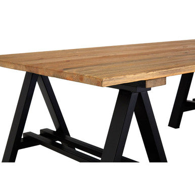 Hampstead Pine Wood and Black Metal Coffee Table