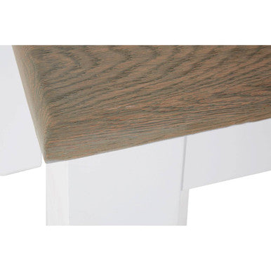 White Dining Table with Golden Oak Effect Tabletop, Hampstead