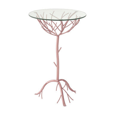 Lexa Rose Gold Finish Branch Design Side Table