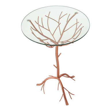 Lexa Rose Gold Finish Branch Design Side Table