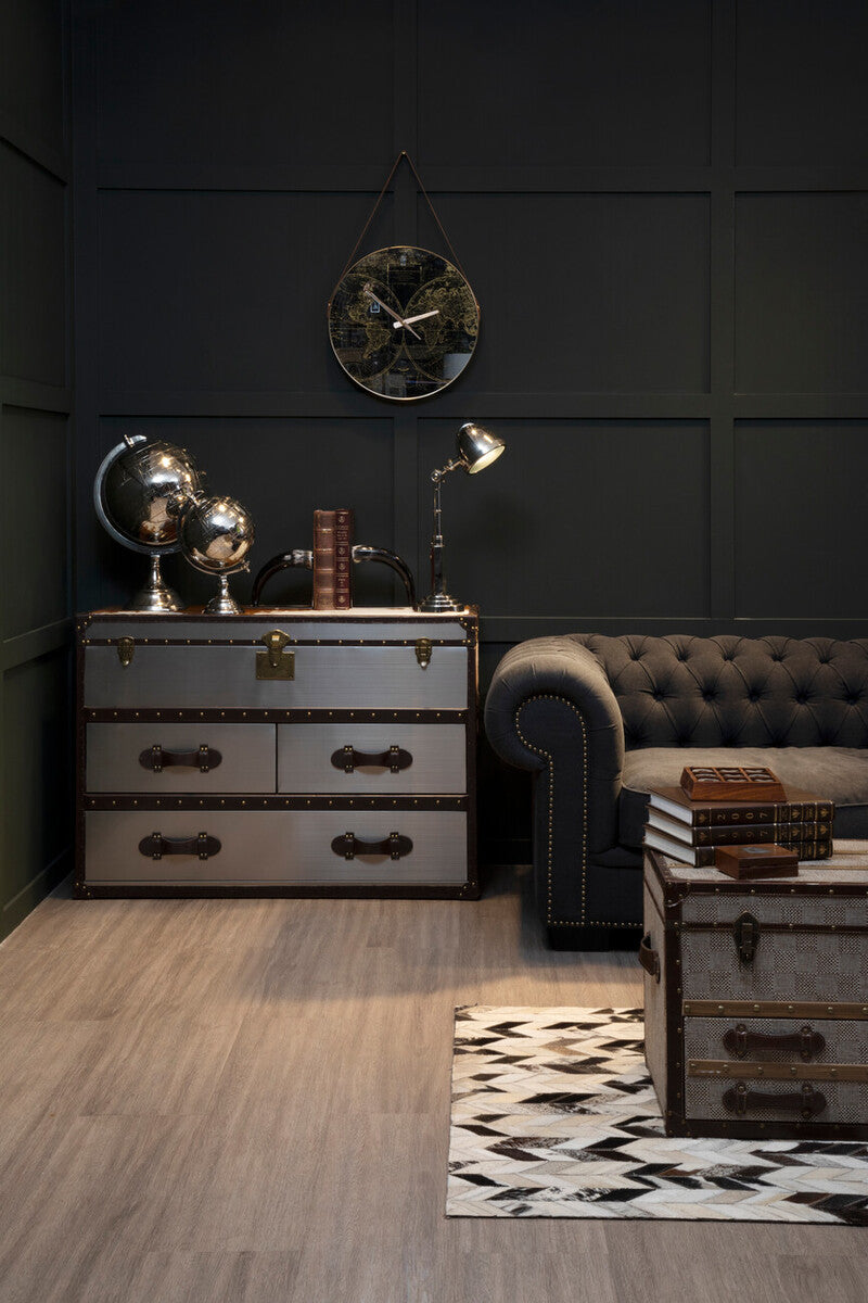 Kensington Townhouse Brown And White Cowhide Cabinet