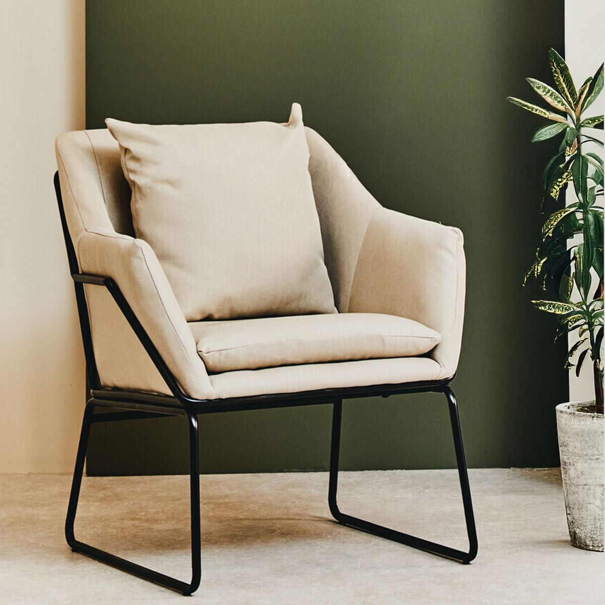 Stockholm Stone Fabric Armchair
