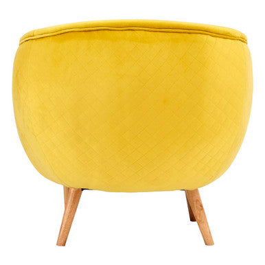 Oscar Yellow Fabric Curved Lounge Chair