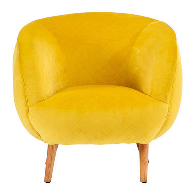 Oscar Yellow Fabric Curved Lounge Chair