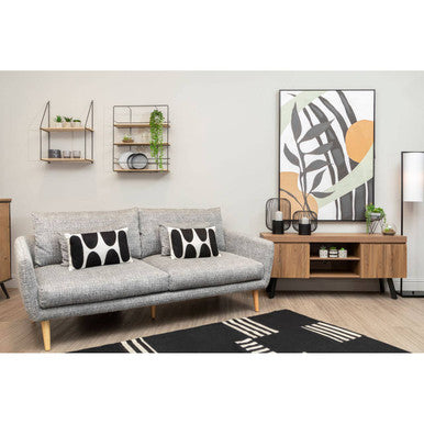 3 Seater Natural Fabric Sofa, Alto