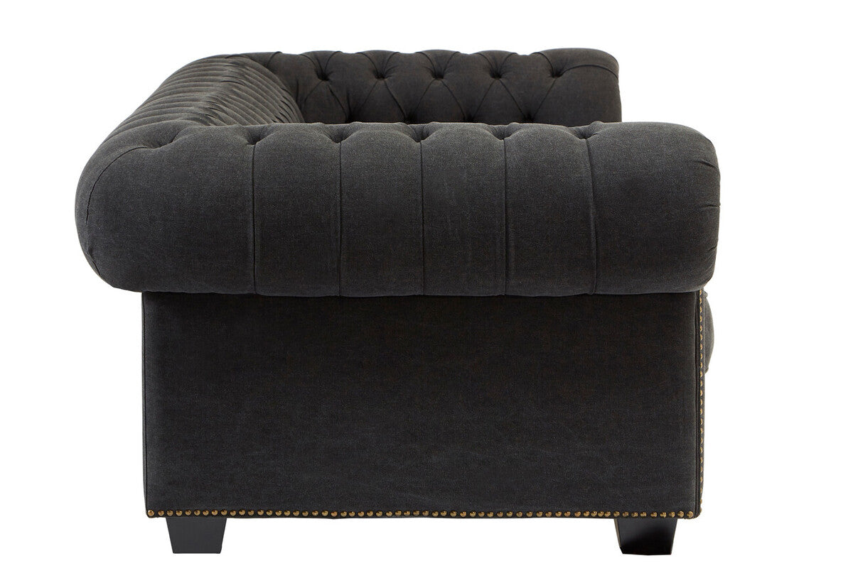 3 Seater Charcoal Fabric Sofa, Lincoln