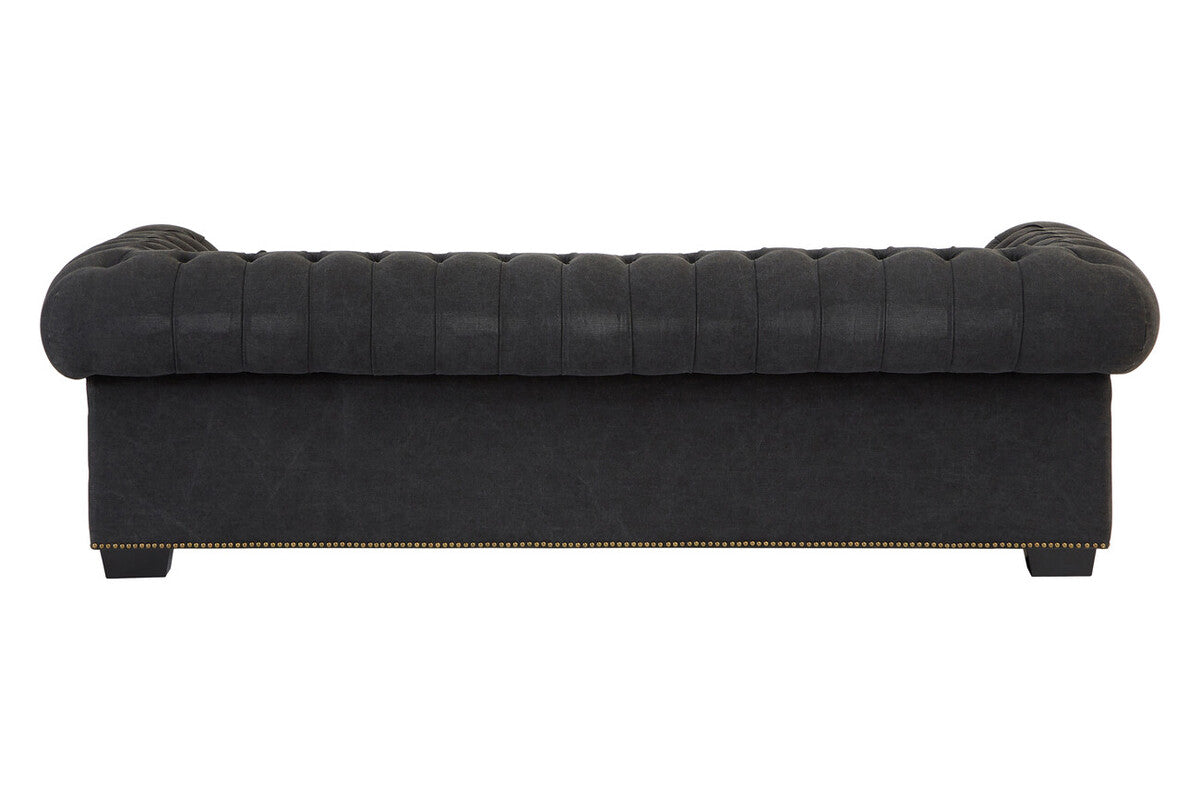 3 Seater Charcoal Fabric Sofa, Lincoln