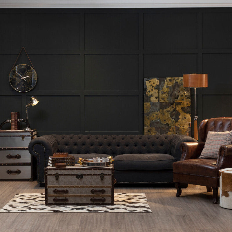 3 Seater Charcoal Fabric Sofa, Lincoln