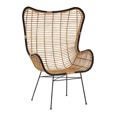 Java Natural Rattan Wingback Chair