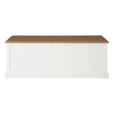 Fir Wood Veneer Top and White Wooden Coffee Table with 3 Drawers, Hardwick