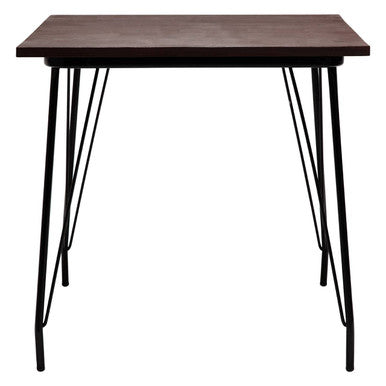 District Black Metal And Elm Wood Dining Table