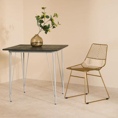 District Grey Metal And Elm Wood Dining Table