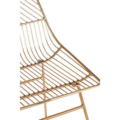 District Small Gold Finish Metal Wire Chair