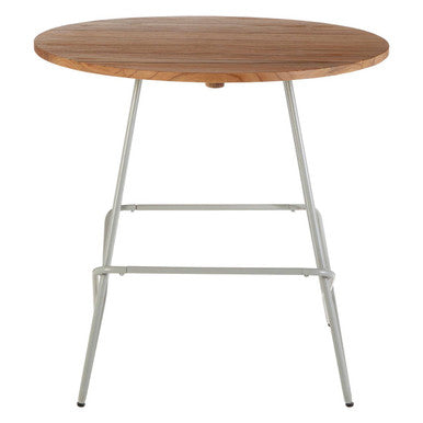 Grey Metal Legs and Natural Elm Wood Top Round Dining Table, District