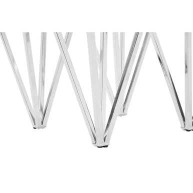 Allure Clear Glass Side Table with Chrome Finish Base