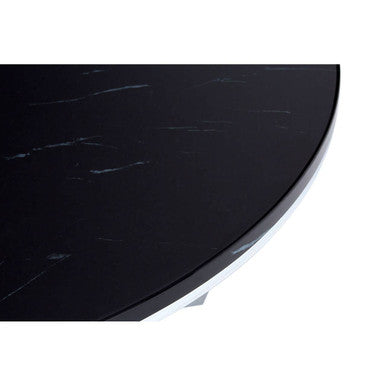 Allure Black Marble Effect Round Coffee Table with Chrome Base
