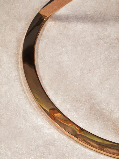 Allure Clear Glass Round Side Table with Rose Gold Finish Base