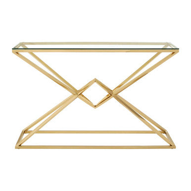 Allure Corseted Champagne Console Table
