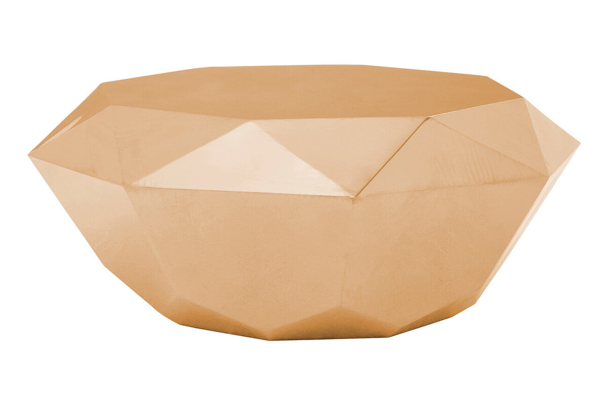 Allure Rose Gold Finish Diamond Cut Coffee Table