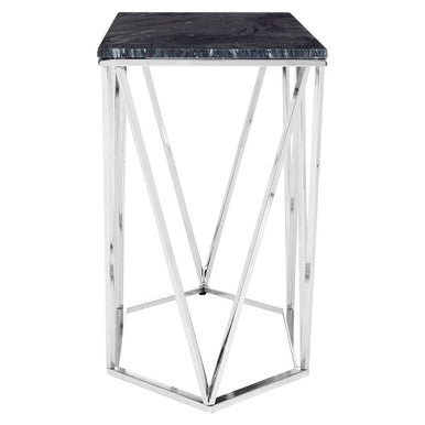 Allure Rectangular Black Marble Console Table