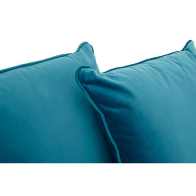3 Seater Cyan Blue Velvet Sofa, Sofia