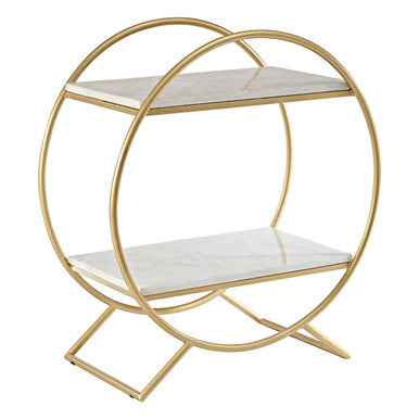 Nirav White Marble Gold Frame Gin Bar