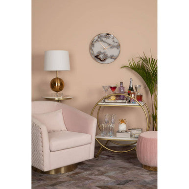 Nirav White Marble Gold Frame Gin Bar