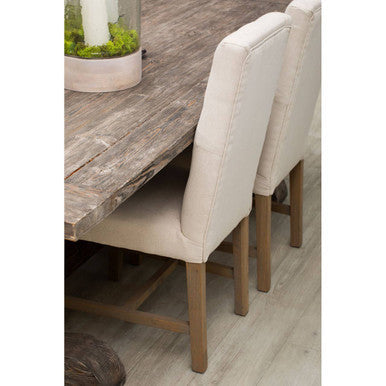 Lyon Beige Linen and Oak Wood Dining Chair