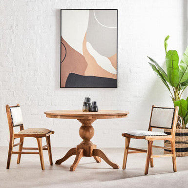 Lyon Natural Oak Wood Round Dining Table