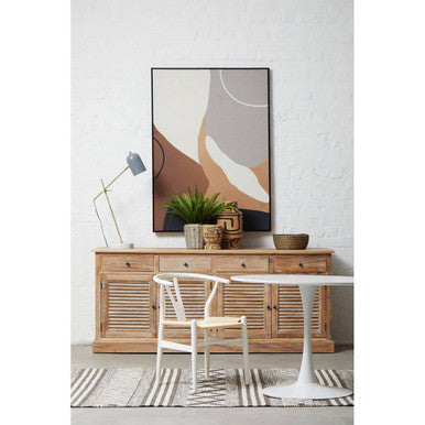 Lyon Oak Wood Sideboard with Whitewash Finish