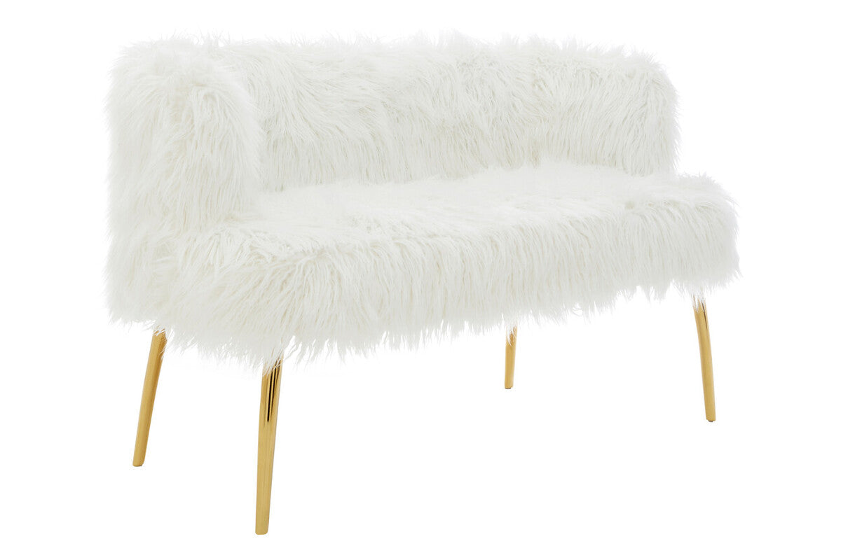 Fur Effect Sofa with Gold Legs, Clarence