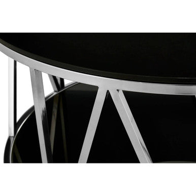 Alvaro Round Chrome Finish Coffee Table