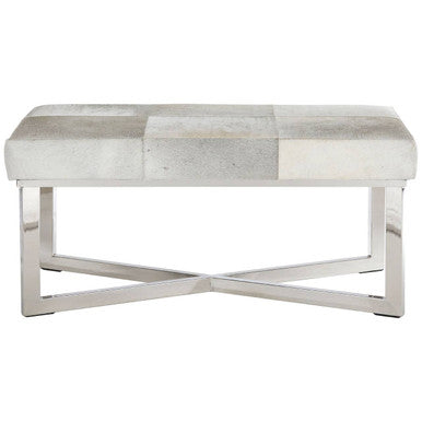 Kensington Townhouse Grey Hair on Leather Bench