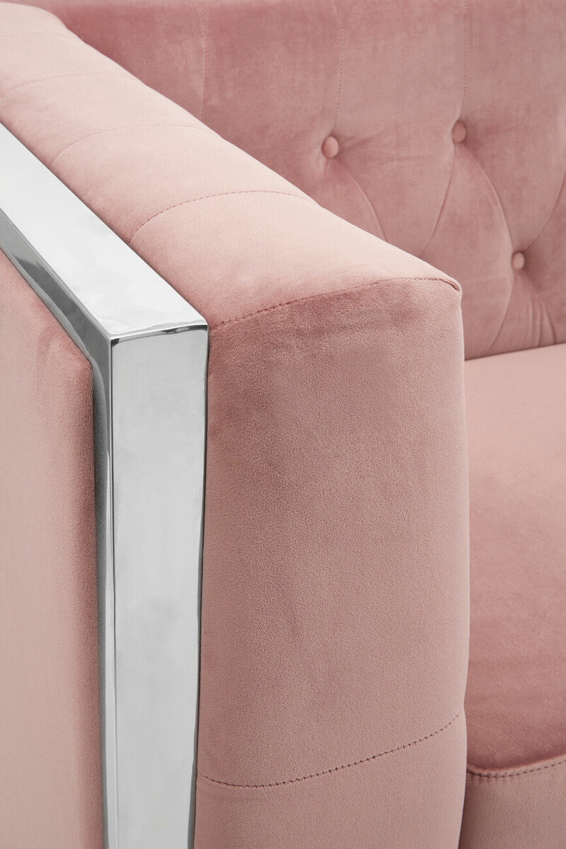 3 Seater Pink Velvet Sofa, Vogue