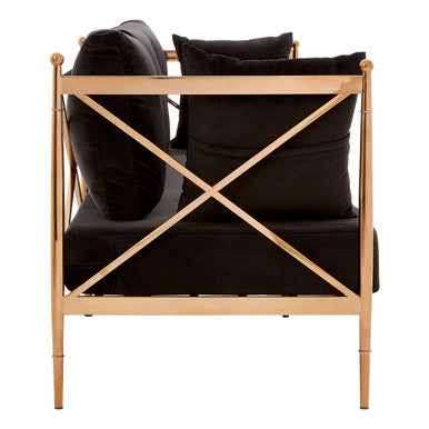 3 Seater Rose Gold Lattice Arms Sofa, Novo